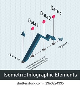 Down arrow graph chart.