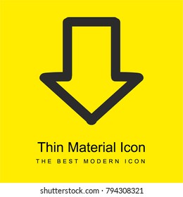 Down arrow hand drawn sign bright yellow material minimal icon or logo design