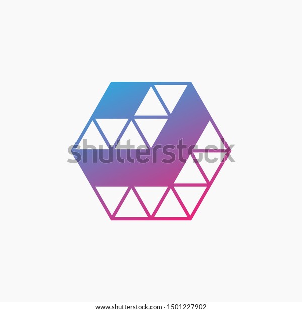 Down Arrow Hexagon Abstract Logo Design Stock Vector (Royalty Free ...