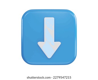 down arrow icon 3d rendering vector illustration