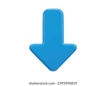 down arrow icon 3d rendering vector illustration