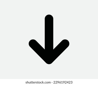 Down Arrow Icon. Below Under Underneath Bottom Downward Sign. Download Reverse Backout Point Pointer Symbol Vector Graphic Illustration Clipart Cricut