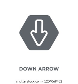 Down arrow icon. Down arrow design concept from  collection. Simple element vector illustration on white background.
