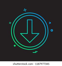 Down arrow icon design vector
