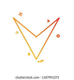 Down arrow icon design vector