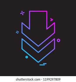 Down arrow icon design vector