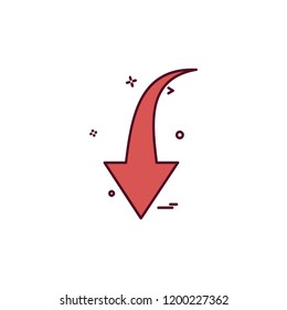 Down arrow icon design vector