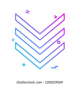 Down arrow icon design vector