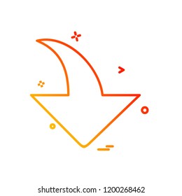 Down arrow icon design vector