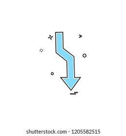 Down arrow icon design vector