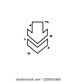 Down arrow icon design vector