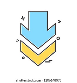 Down arrow icon design vector