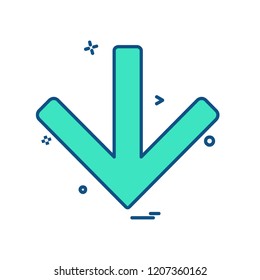 Down arrow icon design vector