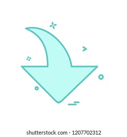 Down arrow icon design vector