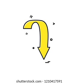 Down arrow icon design vector