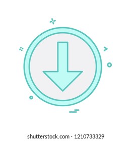 Down arrow icon design vector