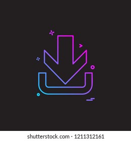 Down arrow icon design vector