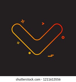 Down arrow icon design vector