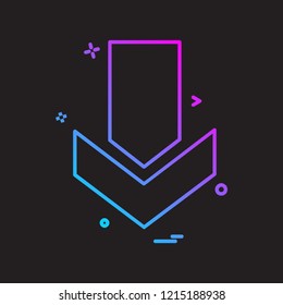 Down arrow icon design vector