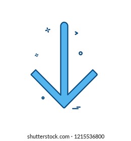 Down arrow icon design vector