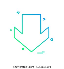 Down arrow icon design vector