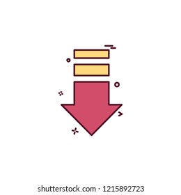 Down arrow icon design vector