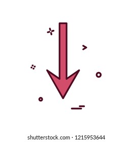 Down arrow icon design vector