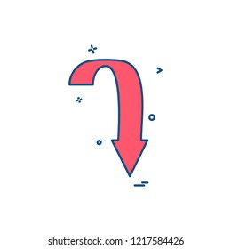 Down arrow icon design vector