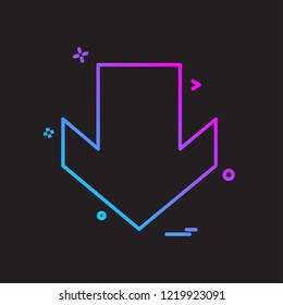 Down arrow icon design vector
