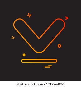 Down arrow icon design vector