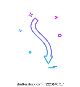 Down arrow icon design vector
