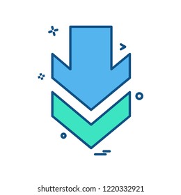 Down arrow icon design vector