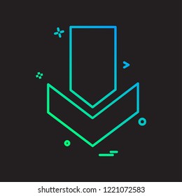 Down arrow icon design vector