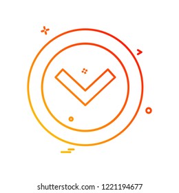 Down arrow icon design vector