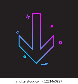 Down arrow icon design vector