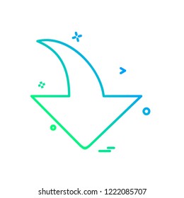 Down arrow icon design vector