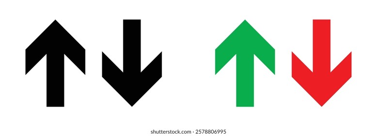 Up Down Arrow Icon. Up down direction arrows outline icon. Up and down arrow flat style.