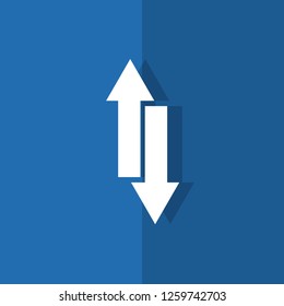 up and down arrow icon. direction symbol. flat design.