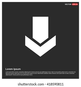 Down arrow icon. Download arrow. 