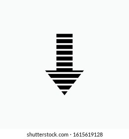 Down Arrow Icon. Download, Direction Symbol for Design Elements, Websites, Presentation and Application - Vector.