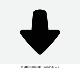 Down Arrow Icon Download Downward South Below Under Underneath Direction Position Path Here Location Black White Outline Shape Vector Sign Symbol
