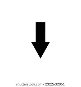 Icono de flecha abajo. Descargar flecha con sombra. Ilustración del vector