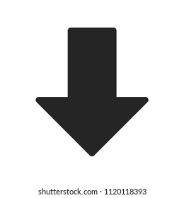Down arrow icon. Download symbol. Install sign