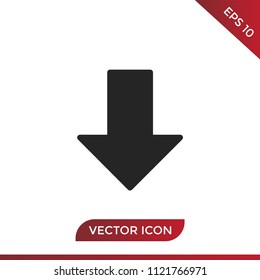 Down arrow icon. Download symbol. Install sign
