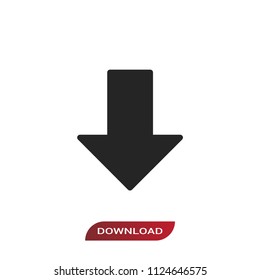 Down arrow icon. Download symbol. Install sign