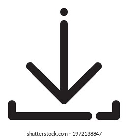 Down arrow icon for download symbol in website and app user interface