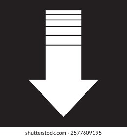 down arrow icon. download arrow vector illustration