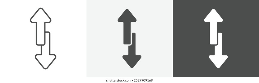 up down arrow icon Flat design on isolated background