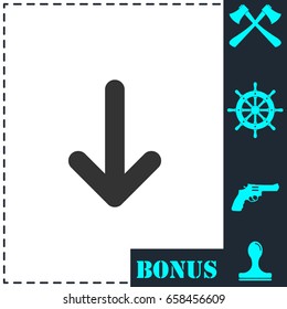 Down arrow icon flat. Simple vector symbol and bonus icon