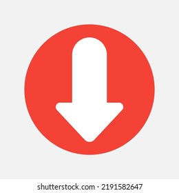 Down arrow icon in flat style, use for website mobile app presentation